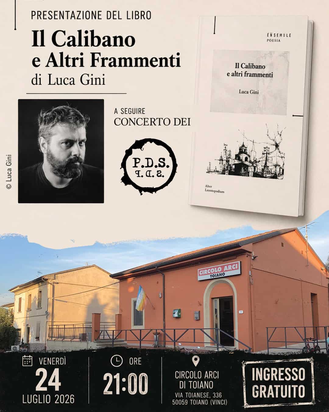 presentazione il calibano e altri frammenti Luca Gini toiano